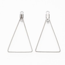 10pc Triangle Hoop Earring Findings Stainless Steel 38x21mm