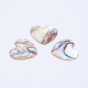 5pcs Natural Abalone Shell Heart Cabochons 15x14mm