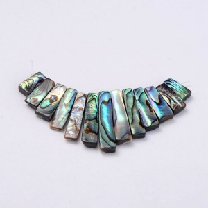13pcs Strand Natural Abalone Shell Graduated Rectangle Beads
