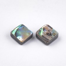 10pcs Natural Abalone Shell Square Beads 10.5mm x 10.5mm