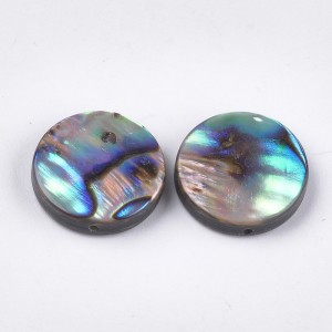 10pcs Natural Abalone Shell Round Beads 15mm