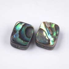 10pcs Natural Abalone Shell Rectangle Beads 10mm x 8mm