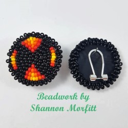 Beadwork By Shannon - Round Studs Fire Colors with Black on Posts