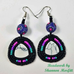 Beadwork By Shannon - Drop Seed Beaded Earrings on Hooks