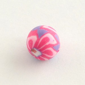 25pc Handmade Flower Pattern Polymer Clay Beads, 8mm, Hole: 2mm