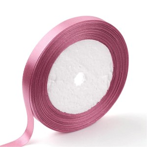 Pink - 1 Roll Single Face Satin Ribbon 5/8"(16mm) wide, 25yards/roll
