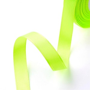 Green/Yellow - 1 Roll Single Face Satin Ribbon 5/8"(16mm) wide, 25yards/roll