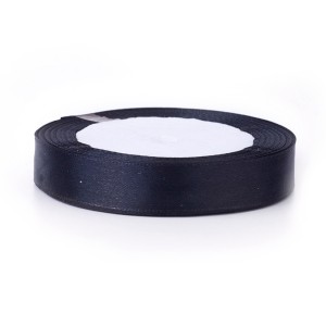 Black - 1 Roll Single Face Satin Ribbon 5/8"(16mm) wide, 25yards/roll