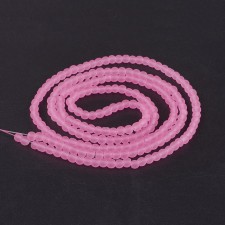 4mm Glass Frosted Matte Neon 31" Strand - Pink