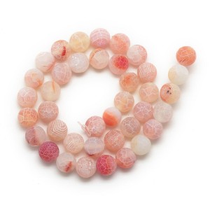 4mm Natural Weathered Agate Gemstone Beads 15" Strand - Dyed Lt. Salmon