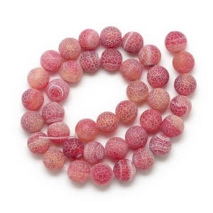 4mm Natural Weathered Agate Gemstone Beads 15" Strand - Dyed Red