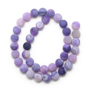 4mm Natural Weathered Agate Gemstone Beads 15" Strand - Dyed Orchid