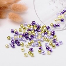 6mm Pearlized Glass Pearl Mix 200pc Bag - Royal Gold