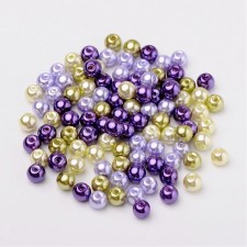 6mm Pearlized Glass Pearl Mix 200pc Bag - Royal Gold