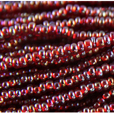 Preciosa Czech Seed Beads SILVERLINED 11/0 - AB Rainbow Red (Full Hank)