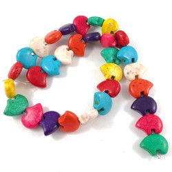 Howlite Zuni Bear Beads by the Strand - Mixed color about 30 beads