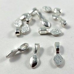 10pc Silver Plated Pendant Bail Glue on for Necklaces 