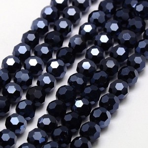 Faceted Rondelle Electroplated Glass Beads 4x3mm 14 in Strand Hematite Plated